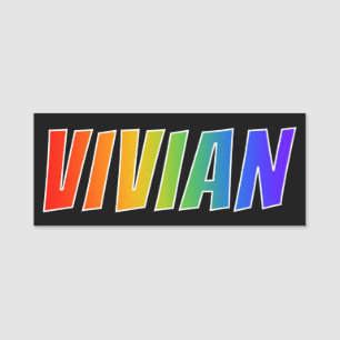 Vorname "VIVIAN": Spaß-Regenbogen-Farbton Namensschild