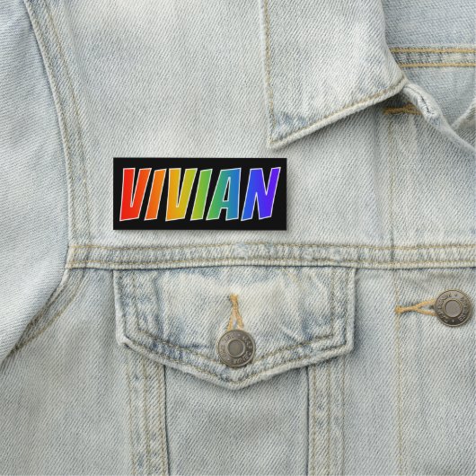 Vorname "VIVIAN": Spaß-Regenbogen-Farbton Namensschild (Beispiel)