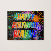 Vorname "WAYNE", Fun "HAPPY BIRTHDAY" Puzzle (Horizontal)