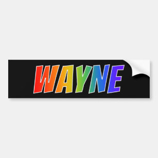 Vorname "WAYNE": Fun Rainbow Coloring Autoaufkleber