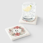 Vorname Weihnachtsweihnachtsbrief-Geschenk Steinuntersetzer (Seitenansicht)