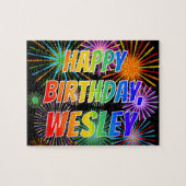 Vorname "WESLEY", Fun "HAPPY BIRTHDAY" Puzzle (Horizontal)