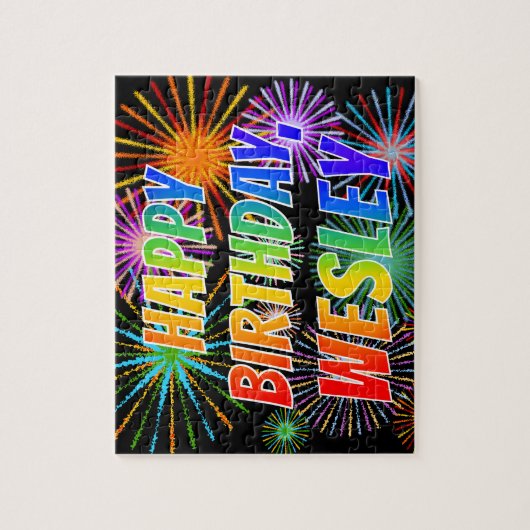 Vorname "WESLEY", Fun "HAPPY BIRTHDAY" Puzzle (Vertikal)