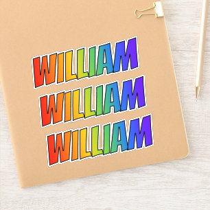 Vorname "WILLIAM" mit/ Fun Rainbow Coloring Aufkleber