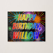 Vorname "WILLOW", Fun "HAPPY BIRTHDAY" Puzzle (Horizontal)