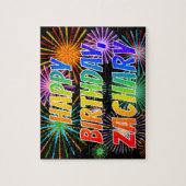 Vorname "ZACHARY", Fun "HAPPY BIRTHDAY" Puzzle (Vertikal)