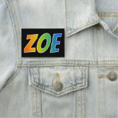 Vorname "ZOE": Spaß-Regenbogen-Farbton Namensschild (Beispiel)