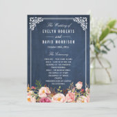 (vorne) Blumenkhalkartentafel DIY Hochzeitslüfter Programm (Stehend Vorderseite)