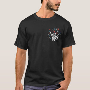 (Vorne und Hinten) Chill The Fourth Out Skelett T-Shirt
