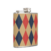 Vornehm Argyle Khaki Navy Rot Personalisiert Flachmann (Rechts)