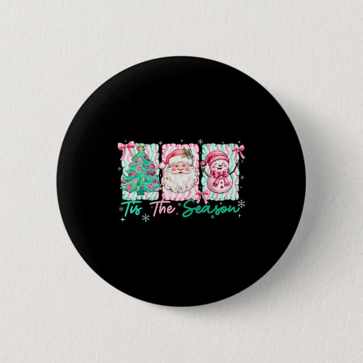 Vornehm ist die Saison Weihnachtsmann Schneemann F Button (Vorderseite)