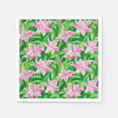 Vornehm Rosa Lilie Blumen Chic Gartenparty Serviette (Vorderseite)