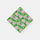 Vornehm Rosa Lilie Blumen Chic Gartenparty Serviette (Ecke)