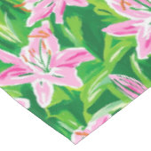 Vornehm Rosa Lilien Blumen Grün Chic Gartenparty Tischdecke (Schrägansicht)