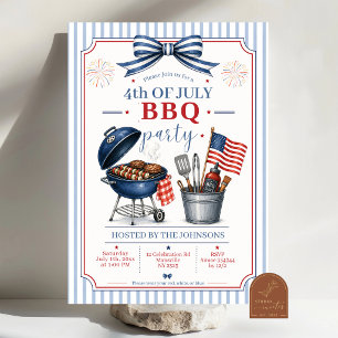 Vornehme 4. Juli Unabhängigkeitstag BBQ-Einladung Einladung