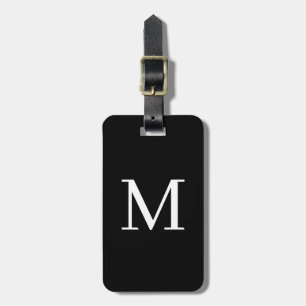 Vornehme Anfangsmonogramm-Buchstabe in Schwarz Wei Gepäckanhänger