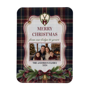 Vornehme Après-Ski-Familienfoto-Weihnachten Magnet