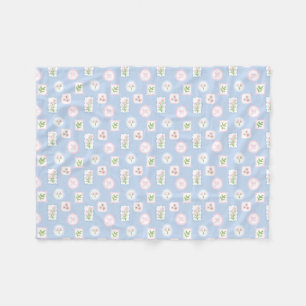 Vornehme Aquarell-Blumen Grandmillennial Fleecedecke