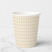   Vornehme Argyle-Mint-Pfirsich-Weihnachts-Winterp Pappbecher (Rückseite)