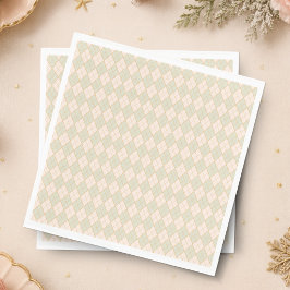 Vornehme Argyle-Pfirsich-Minz-Weihnachtsfeier Serviette