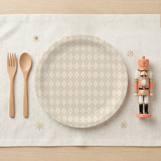 Vornehme Argyle-Weihnachtsfeier Pappteller