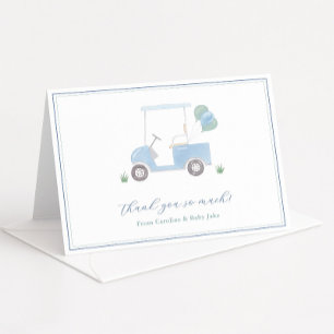 Vornehme Baby Boy Golf Cart Babyparty Dankeskarte