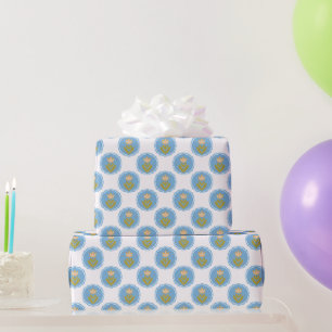 Vornehme blaue Blumenverpackungspapier Geschenkpapier