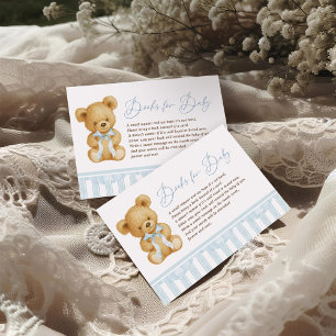 Vornehme blaue Teddybär-Bücher für Babyjungen Begleitkarte