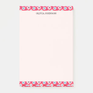 Vornehme botanische chic rote/rosa florale Persona Post-it Klebezettel