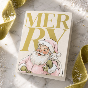 Vornehme chartreuse-Typografie-Santa-Foto Feiertagskarte