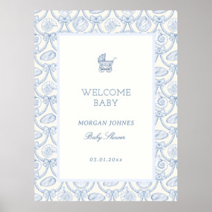 Vornehme Coquette-Küsten-Baby-Party Begrüßung Poster