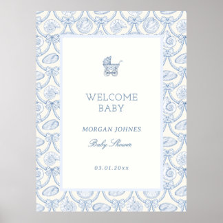 Vornehme Coquette-Küsten-Baby-Party Begrüßung Poster