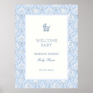 Vornehme Coquette-Küsten-Baby-Party Begrüßung Poster