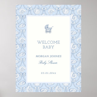 Vornehme Coquette-Küsten-Baby-Party Begrüßung Poster