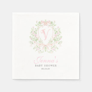 Vornehme Crest-Baby-Shower-Einladung Serviette