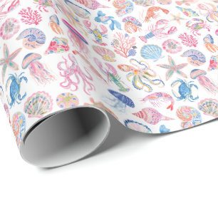 Vornehme Florale Ozean-Meereswelt Geschenkpapier