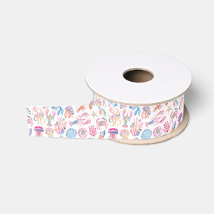 Vornehme Florale Ozean-Meereswelt Ripsband