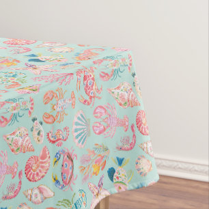 Vornehme Florale Ozean-Meereswelt Tischdecke