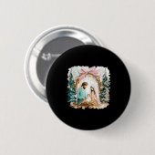 Vornehme gemalte christliche Weihnachtskrippe Gott Button (Vorne & Hinten)