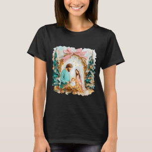 Vornehme gemalte christliche Weihnachtskrippe Gott T-Shirt