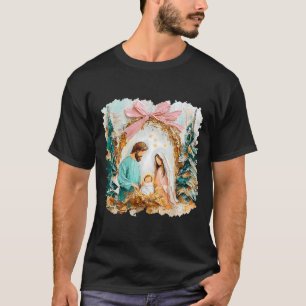 Vornehme gemalte christliche Weihnachtskrippe Gott T-Shirt