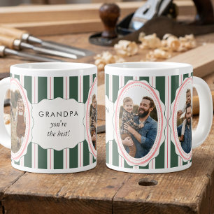Vornehme gestreifte Opa-Multi-Foto-Jumbo-Tasse Jumbo-Tasse