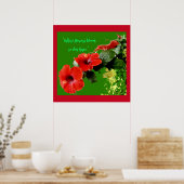 Vornehme Grödner für Red Hibisken Custom Blume Quo Poster (Küche)