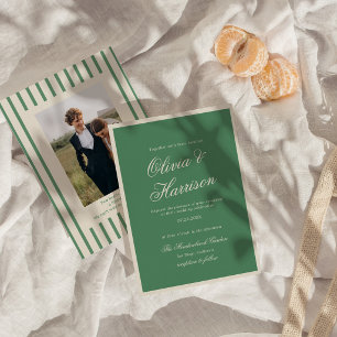 Vornehme grüne Tennisclub-Hochzeitseinladung Einladung