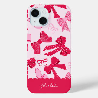 Vornehme handgezeichnete Coquette rosa rote Schlei Case-Mate iPhone Hülle