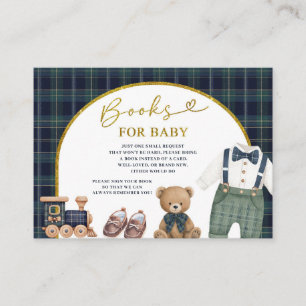 Vornehme kleine Gentleman Baby Shower Bücher für B Begleitkarte