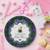 Vornehme Koketten-Bär-Tartan-Baby-Party  Pappteller (Party)