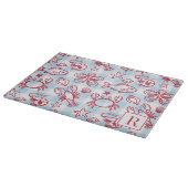 Vornehme Küsten-Meeresfrüchte-Gingham-Küchendekora Schneidebrett (Ecke)