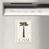Vornehme Küstenpalmen-Monogramm Magnet (In Situ (Geschirrspüler))