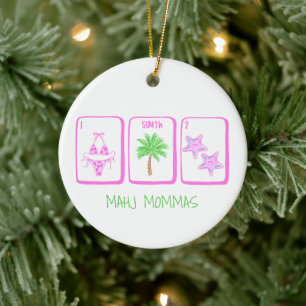 Vornehme MAHJ-MUTTIS Strand Mahjong Personalisiert Keramik Ornament